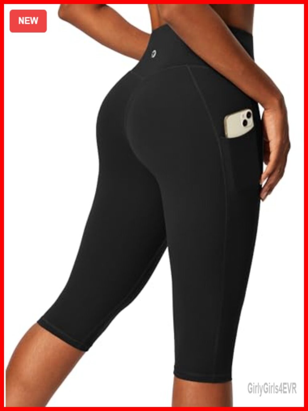 15" Capri Leggings Women Pockets No Front Seam Workout Yoga Pants